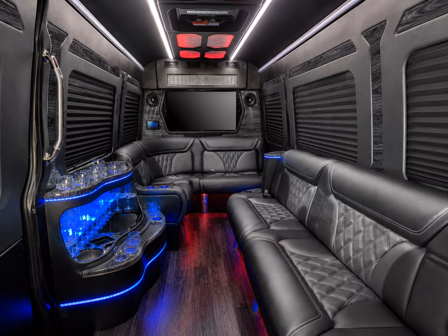 washington 18 passenger party bus interior