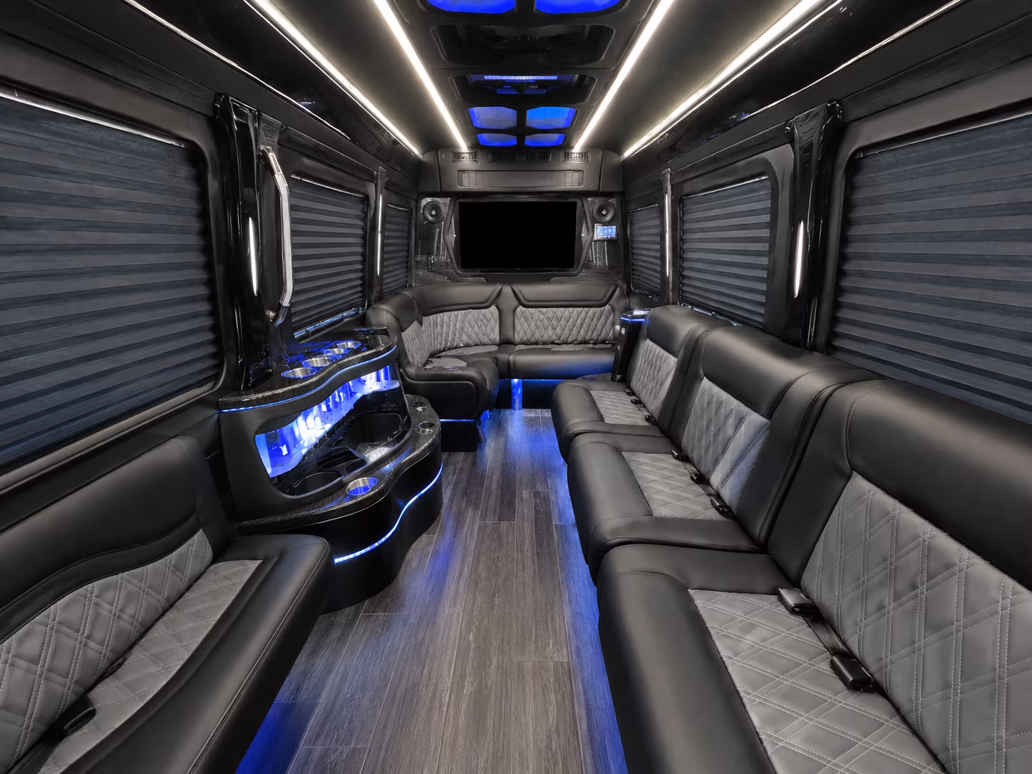washington 50 passenger party bus inside