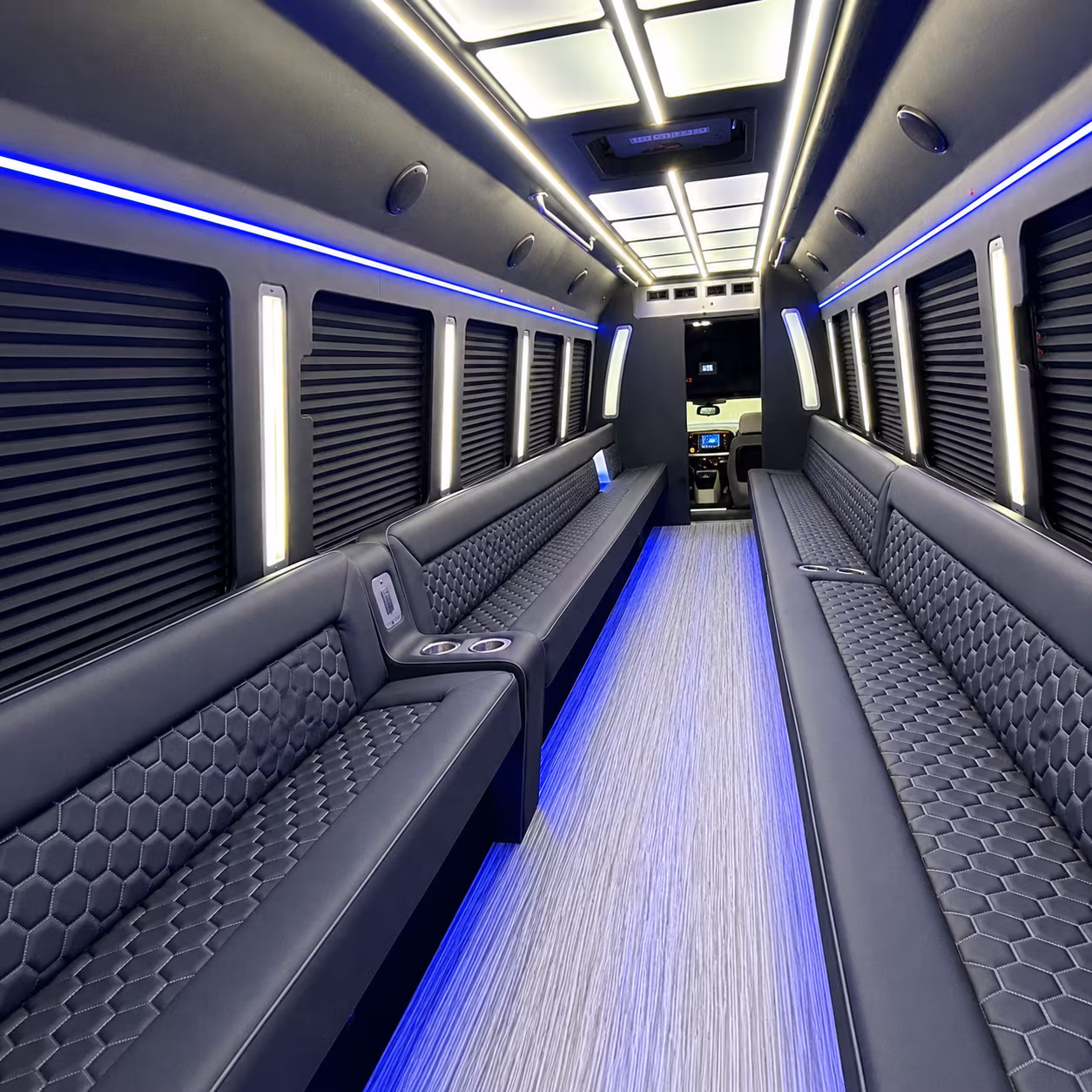 washington party bus rental interior